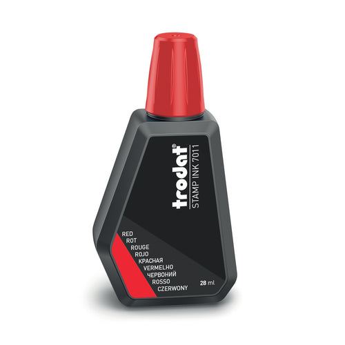 Trodat red ink refill designed to refill large Trodat ink pads for stamping