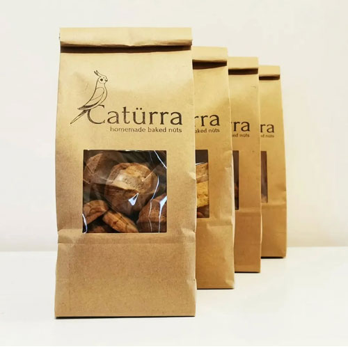 Customized food packaging with rubber stamps