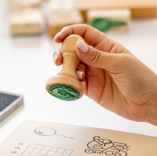 Small Wooden Hand Stamp